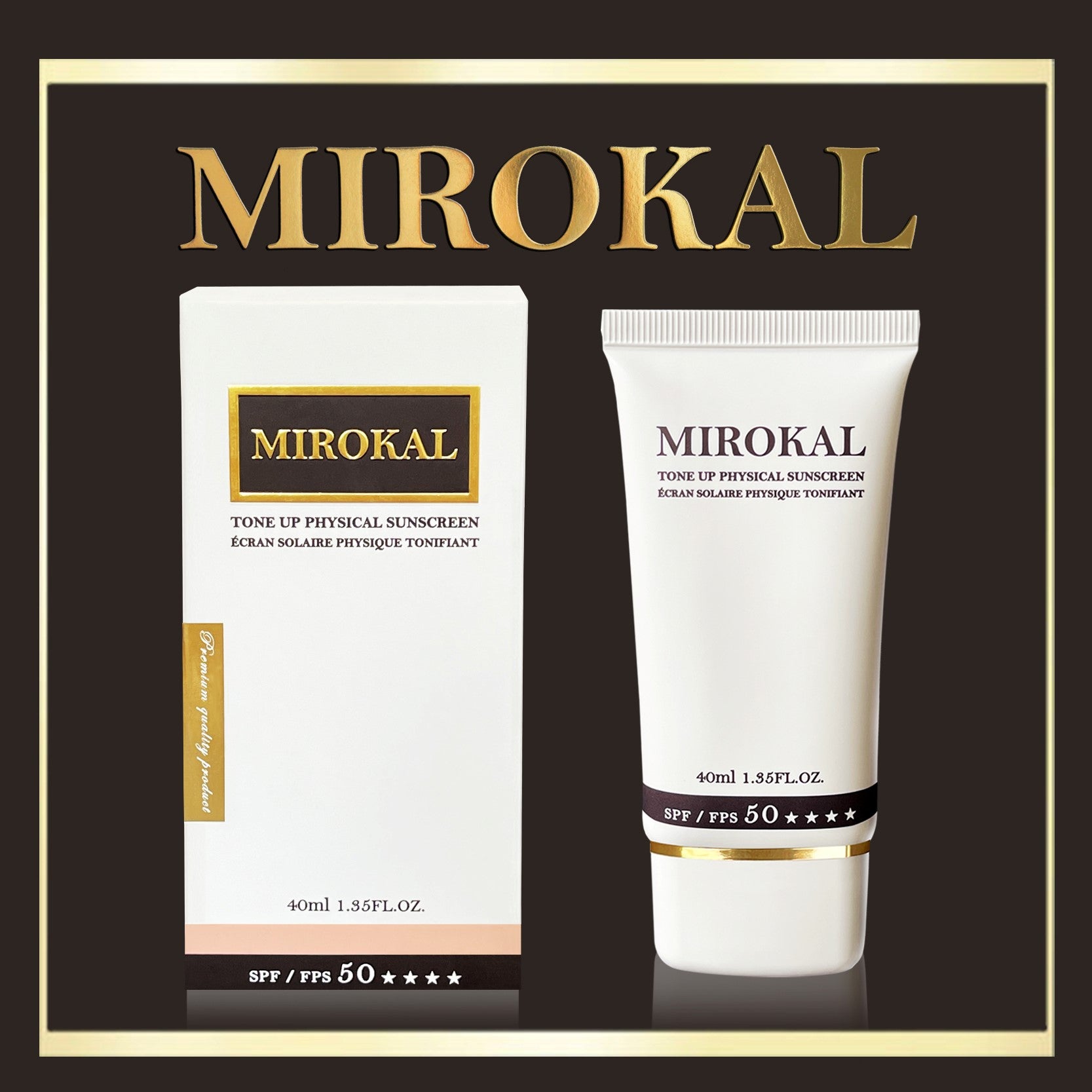 【MIROKAL 米羅蔻】物理性防曬潤色精華 SPF50 ★★★★ (40ml)